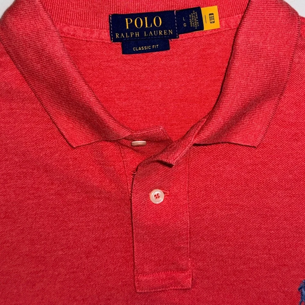 Ralph Lauren Polo Shirt | Classic Fit | Red Heather | Size Large - Picture 12 of 12